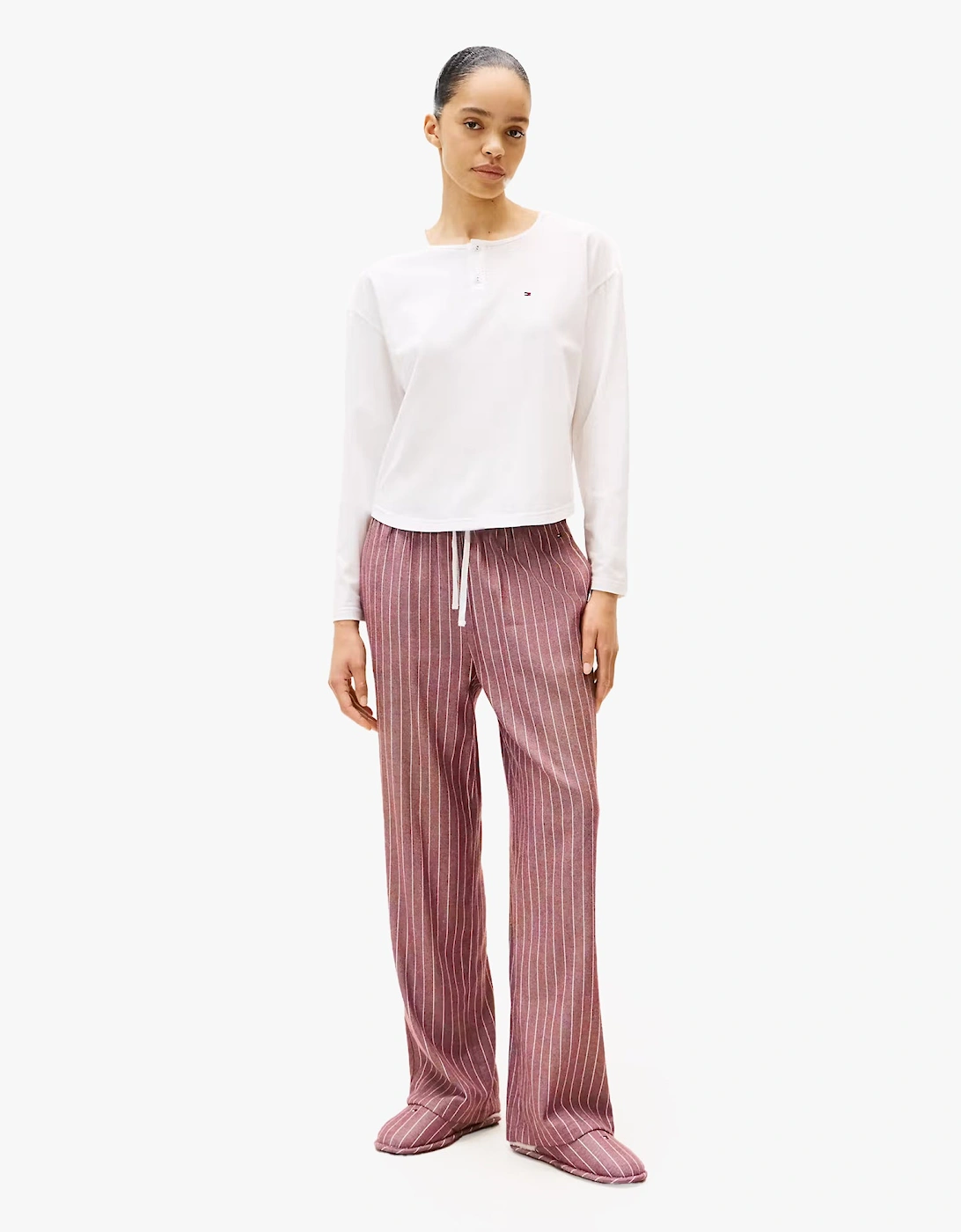 Women's Tommy Hilfiger GIFT LS TEE FLNL SET Womens Pyjama Set Multicoloured - Size: LARGE