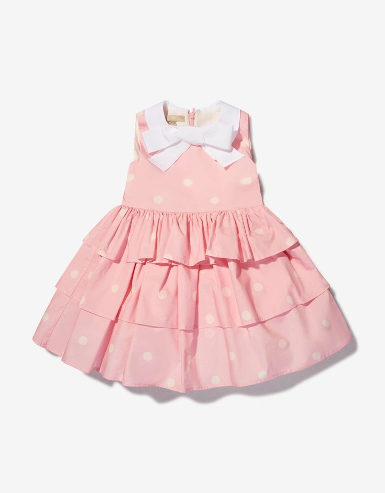 Girls Cotton Polka Dot Sleeveless Dress