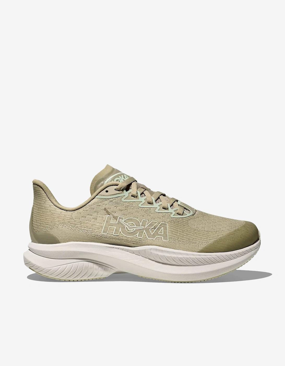 Girl's HOKA Kids Mach 6 Trainers in Beige - Cream - Size: EU 37 uk 3.5