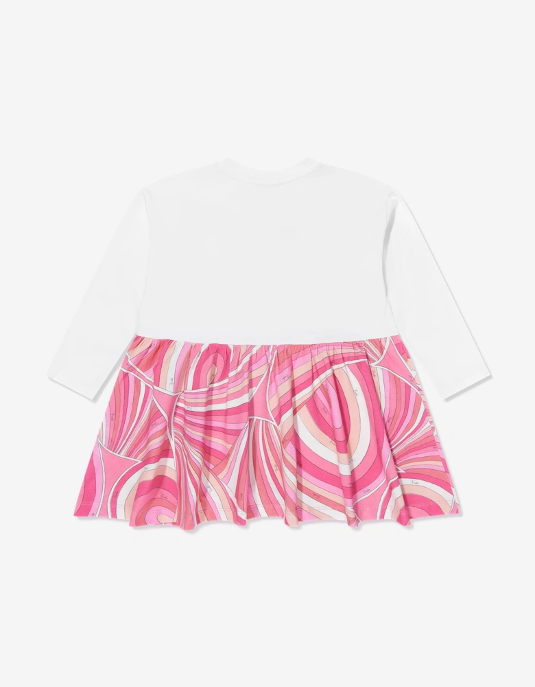 Girls Iride Print Dress in Ivory