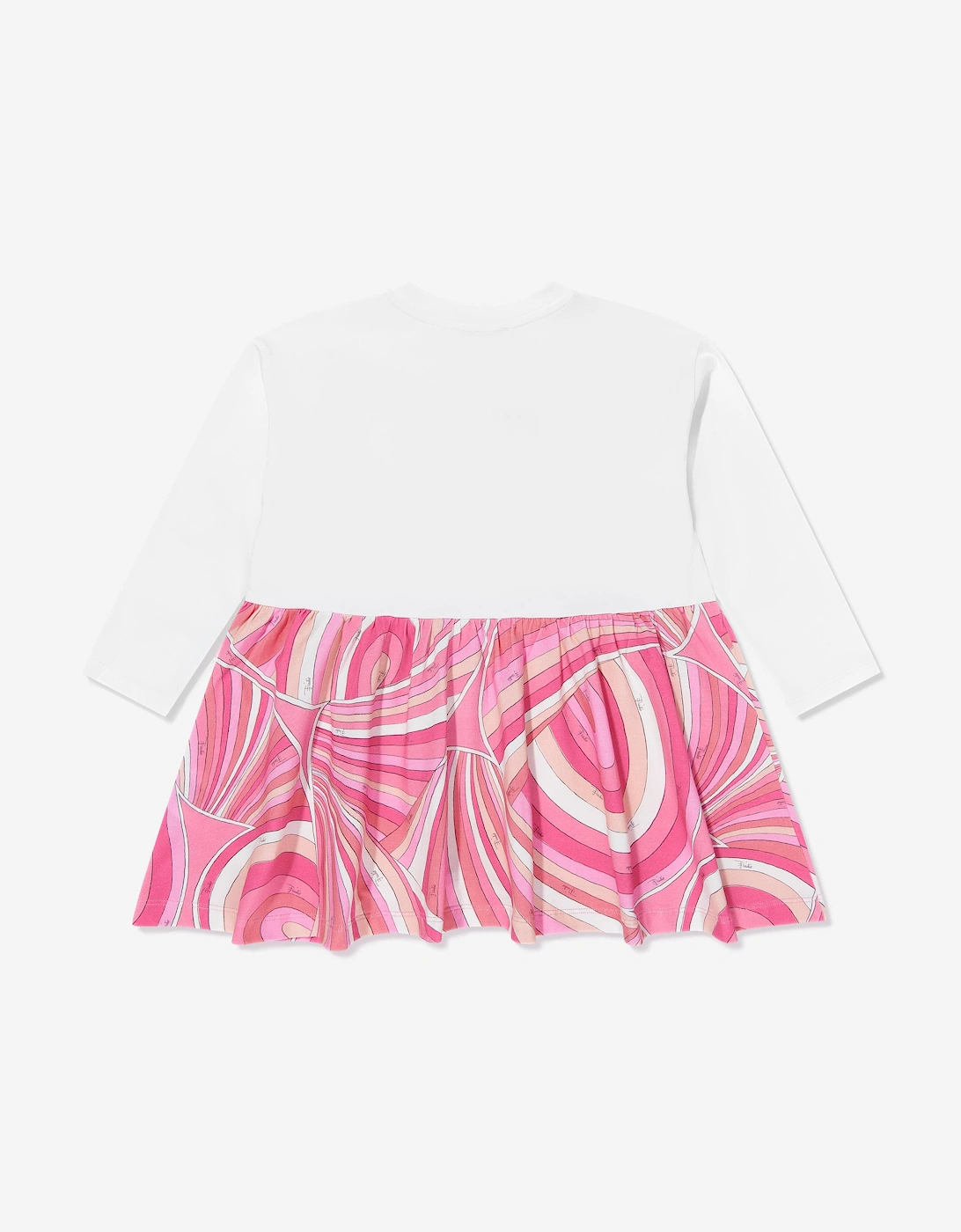 Girls Iride Print Dress in Ivory