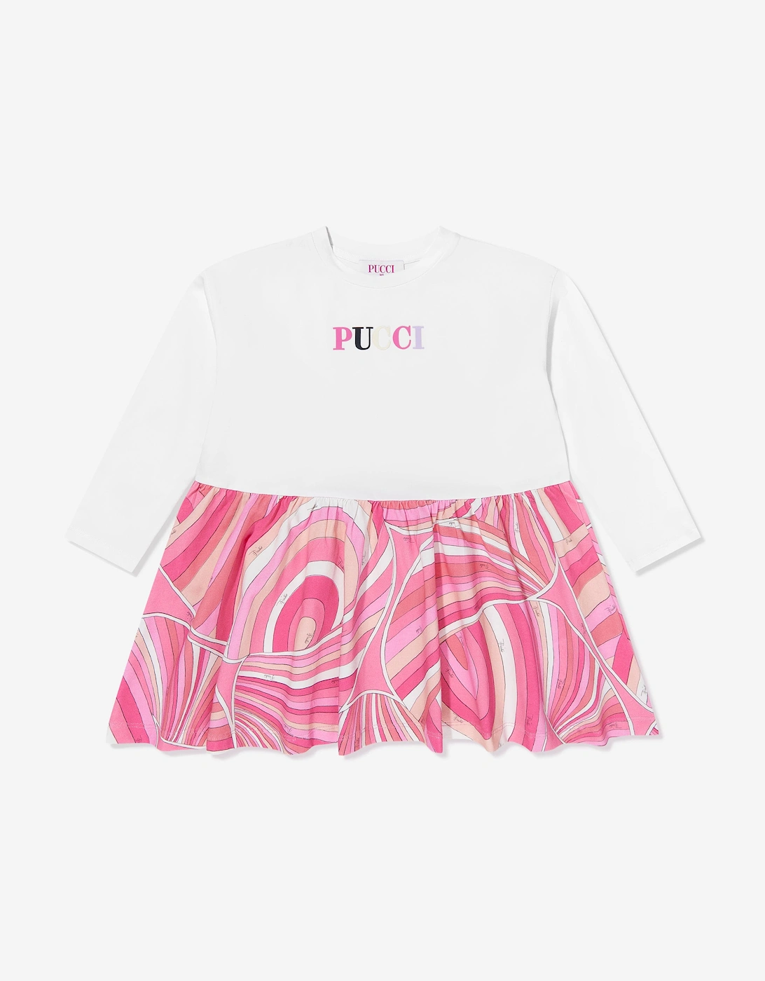 Girls Iride Print Dress in Ivory, 5 of 4