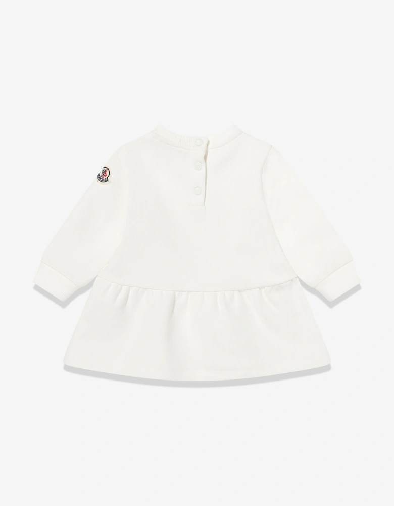 Enfant Baby Girls Heart Logo Sweater Dress in Ivory