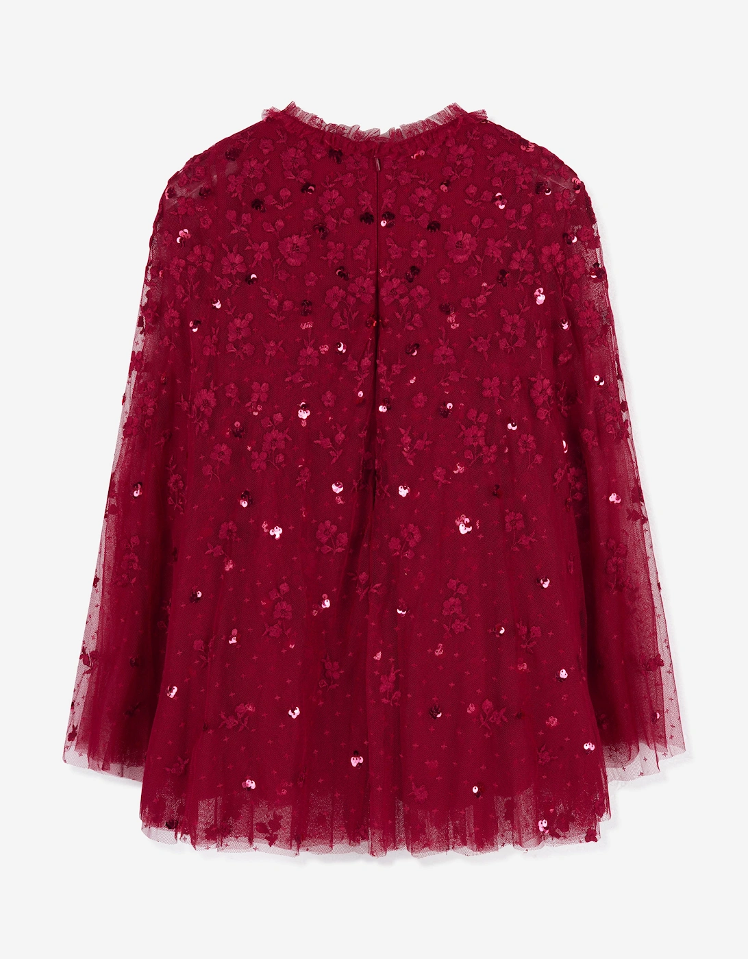Girls Dahlia Ditsy Cape Dress in Red