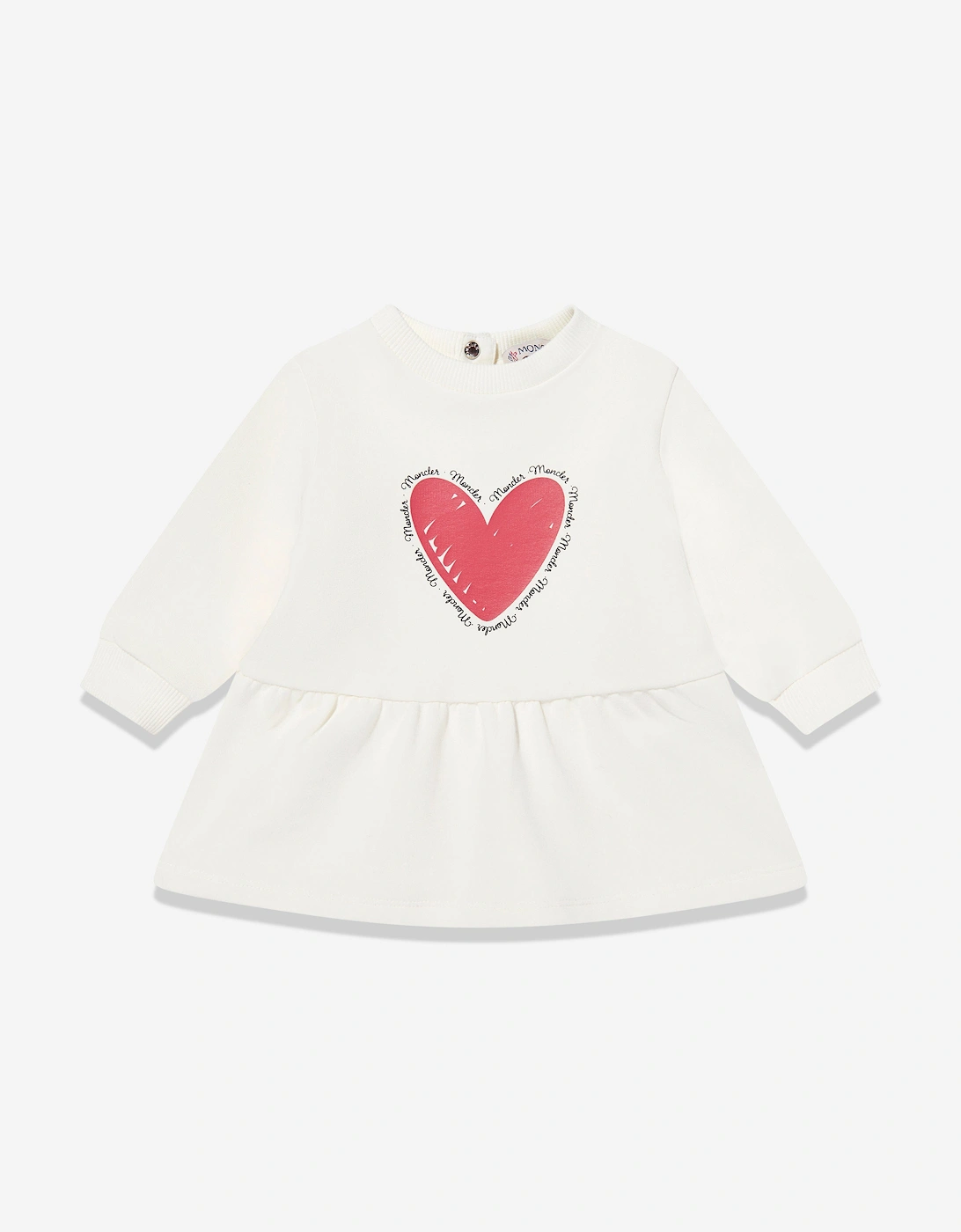 Baby Girls Heart Logo Sweater Dress in Ivory, 5 of 4