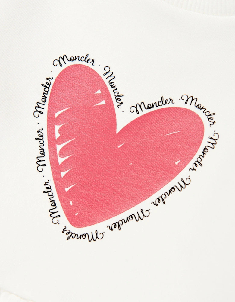 Enfant Baby Girls Heart Logo Sweater Dress in Ivory