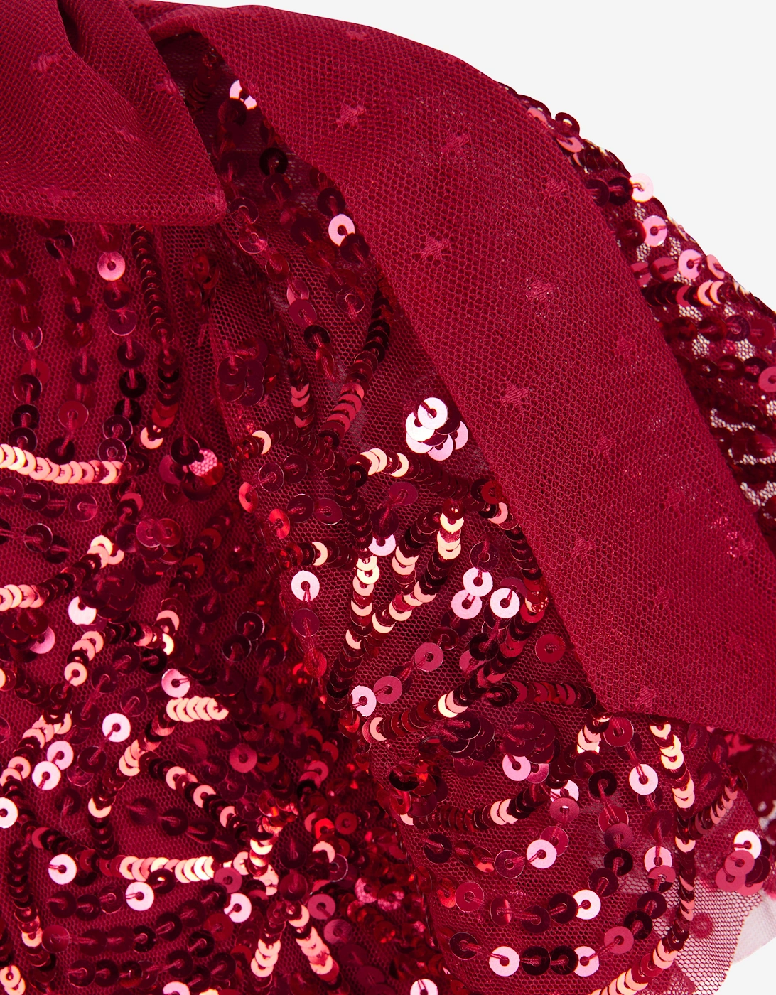 Girls Sequin Ribbon Bow Dress in Red