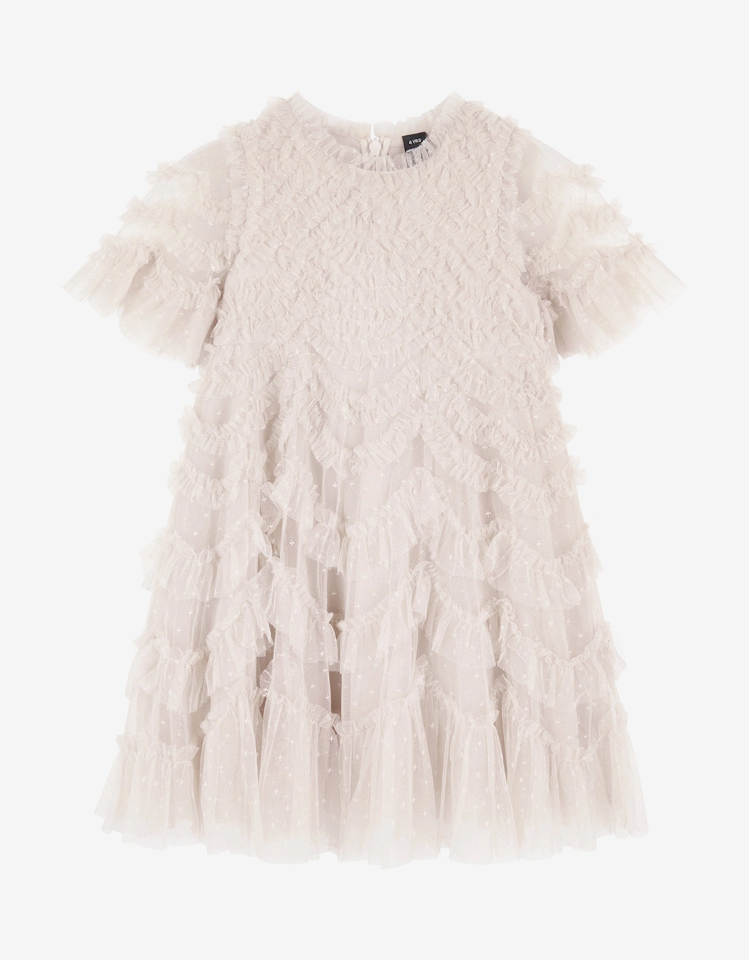 Needle & Thread Girls Aviana Dress in Ivory - Cream - Size: 5 years