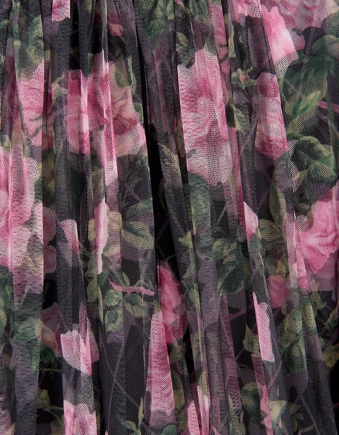 Girls Rose Vine Long Sleeve Dress in Black