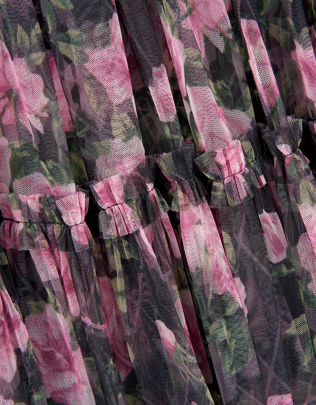 Girls Rose Vine Long Sleeve Dress in Black