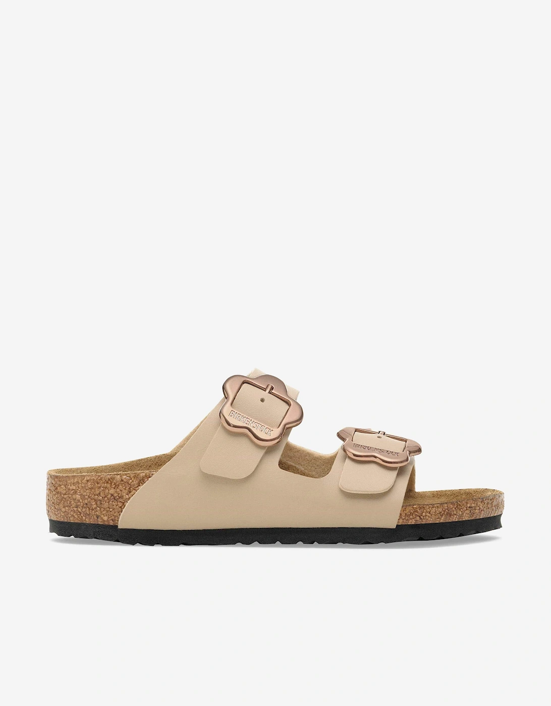 BIRKENSTOCK Girls Arizona Flower Buckle Sandals in Beige, 5 of 4