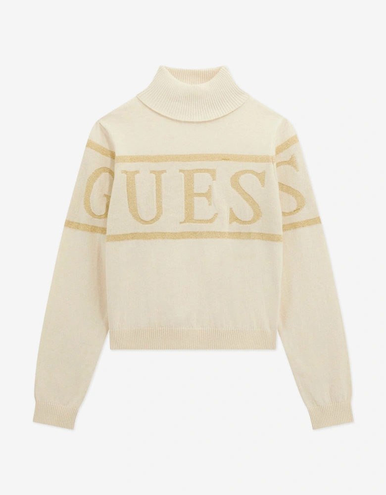 Girls Logo Jumper in Ivory