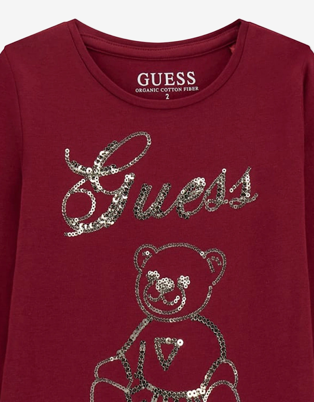 Girls Long Sleeve Bear T-Shirt in Red