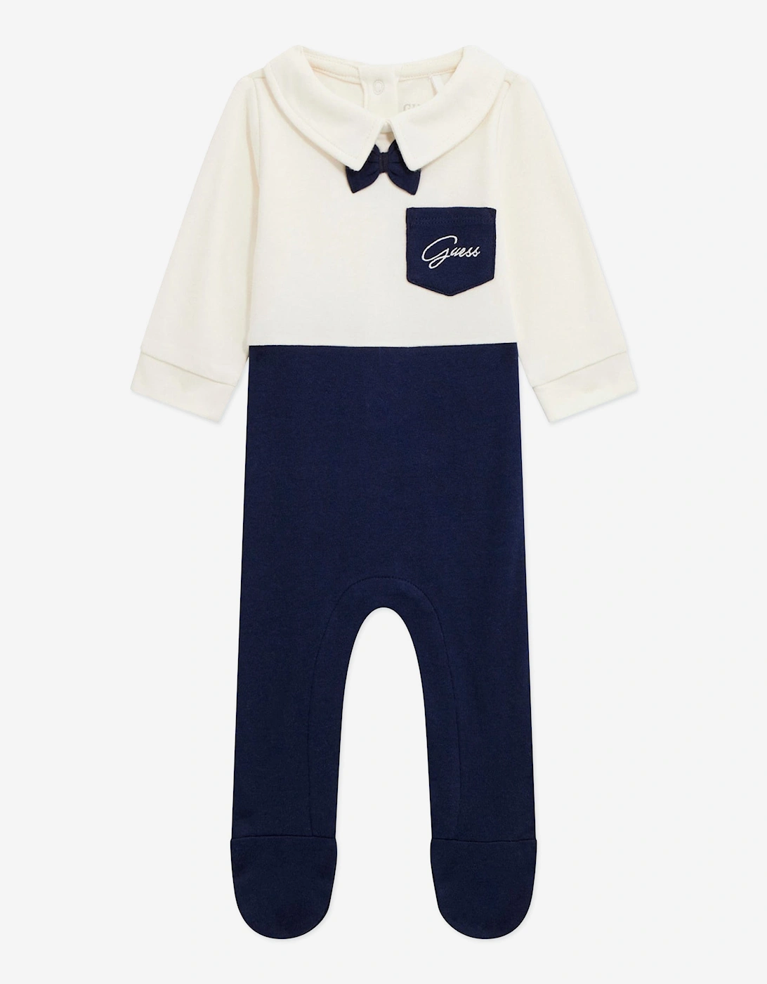 Baby Boys Pocket Babygrow in Navy, 5 of 4
