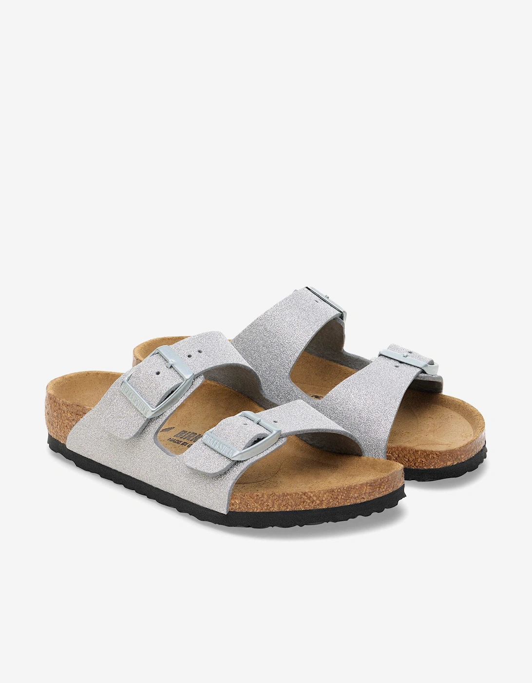 BIRKENSTOCK Girls Arizona Shiny Glitter Sandals in Silver