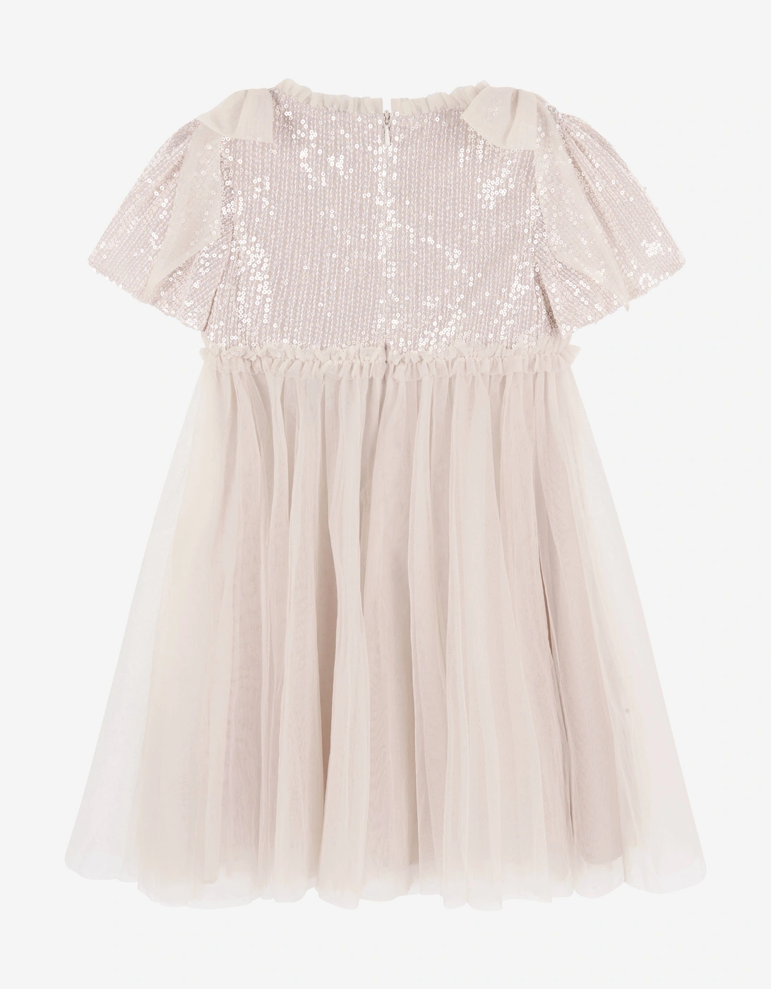 Girls Paloma Bow Dress in Ivory