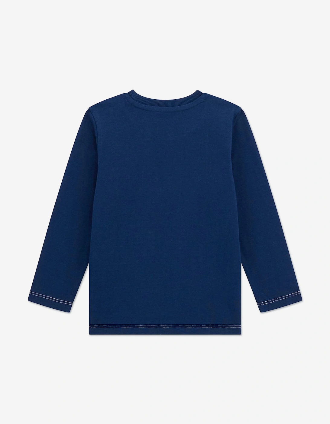 Boys Long Sleeve Logo T-Shirt in Navy