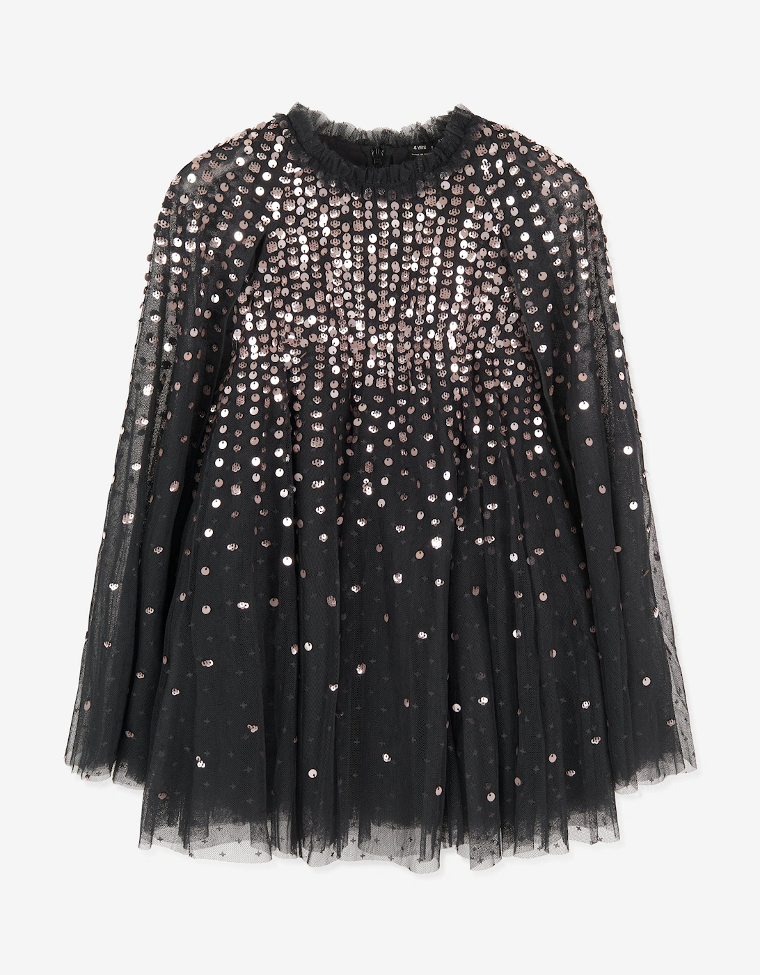 Girl's Needle & Thread Girls Moonlight Sequin Cape Dress in Beige - Cream - Size: 6 years