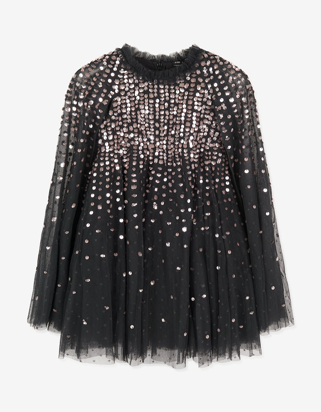 Girls Moonlight Sequin Cape Dress in Beige, 5 of 4