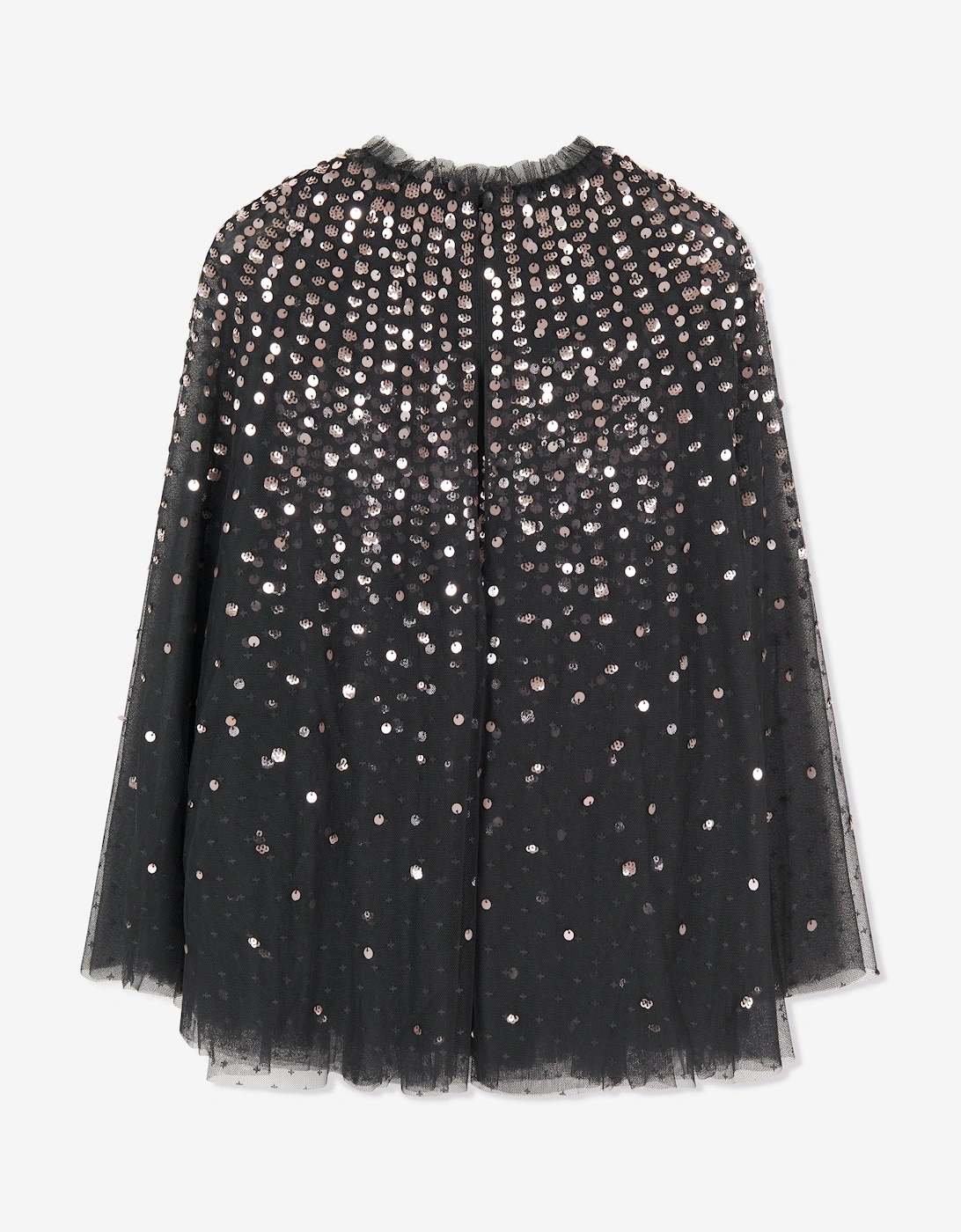 Girls Moonlight Sequin Cape Dress in Beige