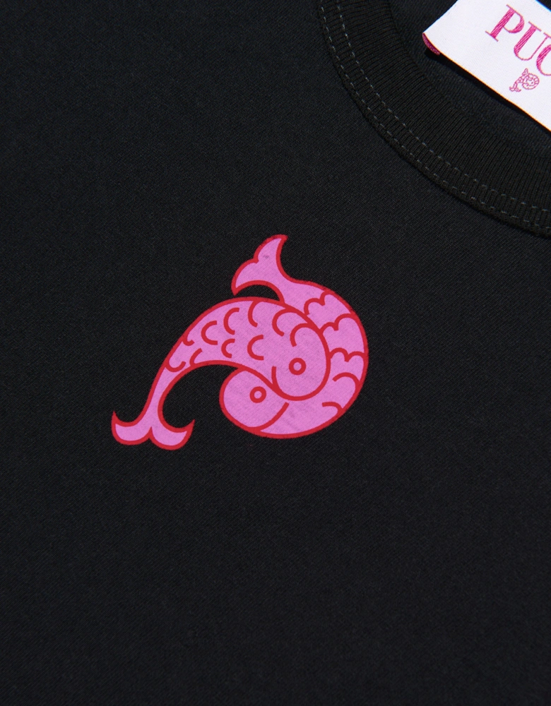 Girls Fish Logo T-Shirt in Black