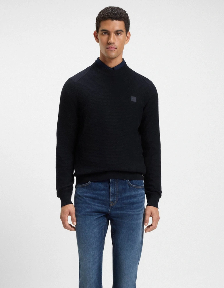BOSS Orange Anion S Mens Crew Neck Jumper - Dark Blue 404
