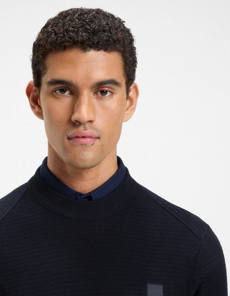 BOSS Orange Anion S Mens Crew Neck Jumper - Dark Blue 404