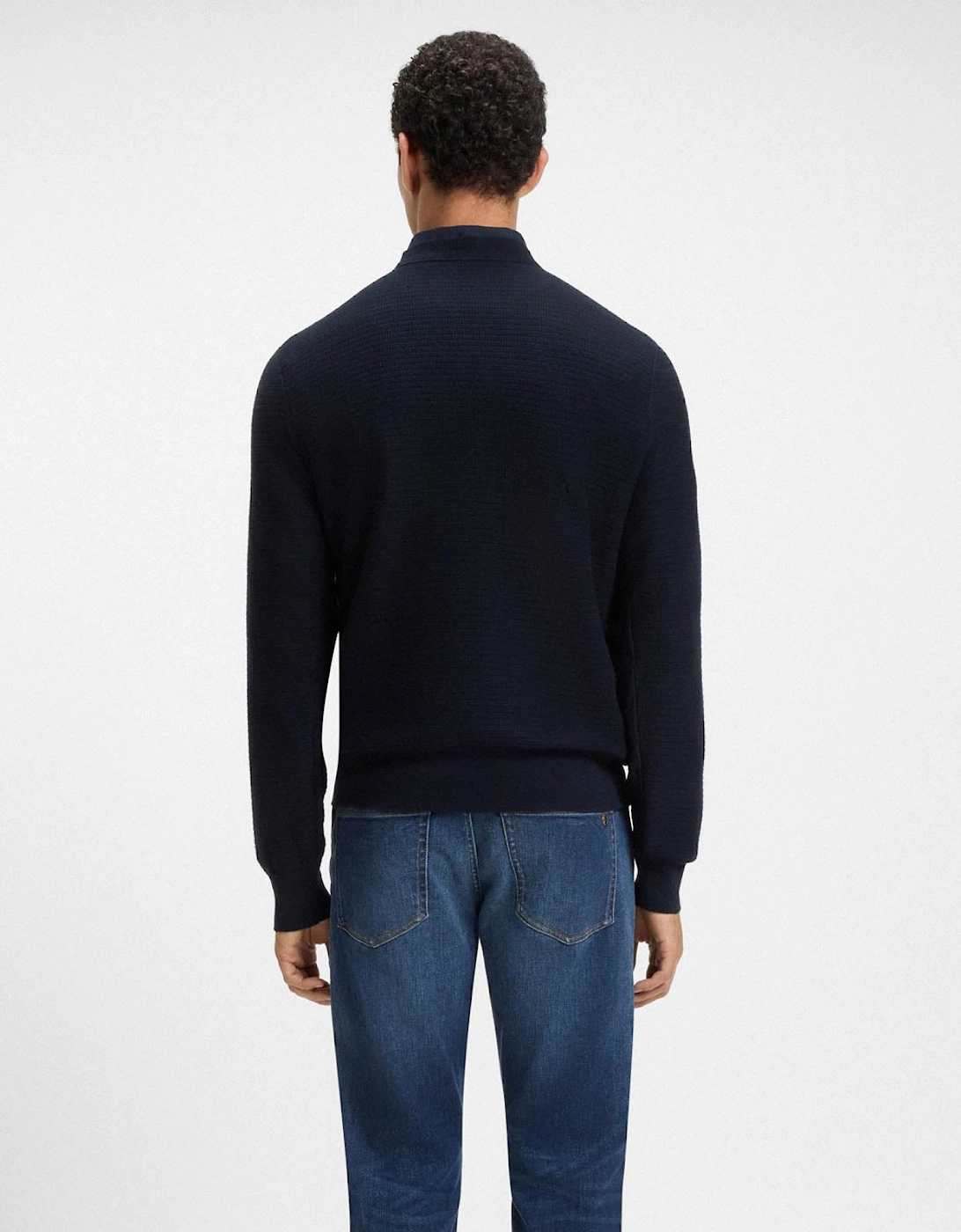 BOSS Orange Anion S Mens Crew Neck Jumper - Dark Blue 404