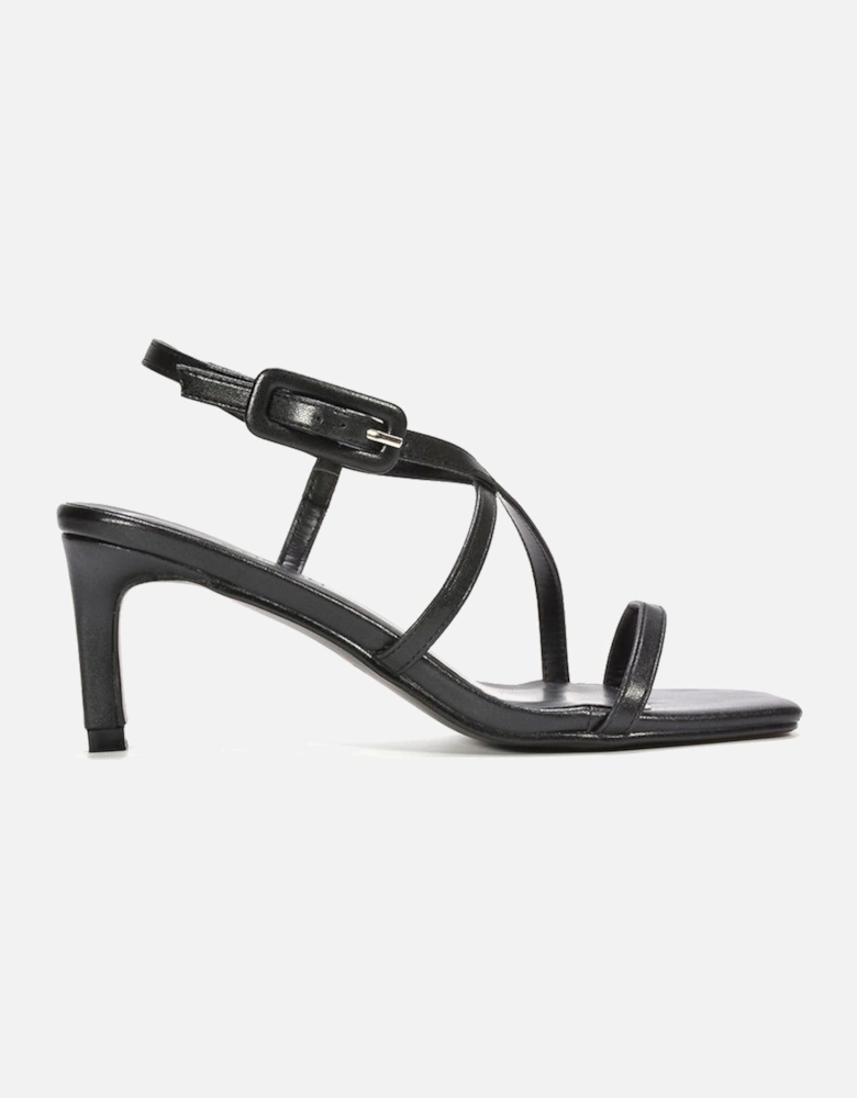 'Gabriella' Square Toe Mid Stiletto Heel Sandals With Adjustable Strap