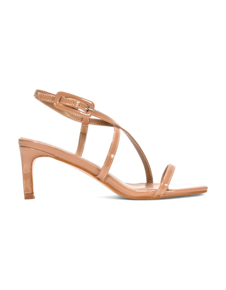 'Gabriella' Square Toe Mid Stiletto Heel Sandals With Adjustable Strap