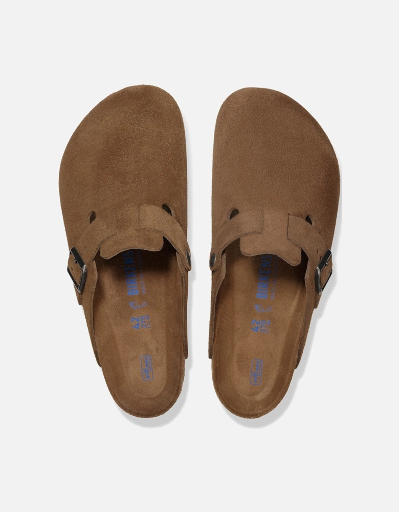 Soft Footbed Unisex Suede Clogs - Dark Tea/Tonal Footbed