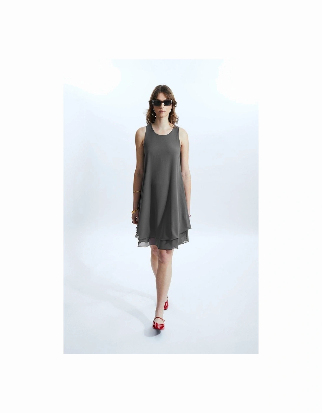 Sleeveless Wave Hem Dress Charcoal, 2 of 1