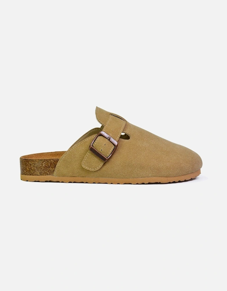 'Lucy' Slip On Flat Cork Slider Mules