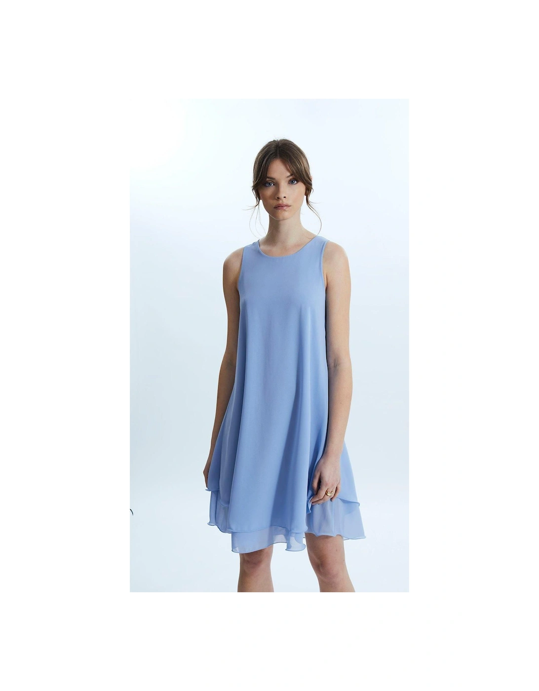 Sleeveless Wave Hem Dress Pale Blue, 2 of 1