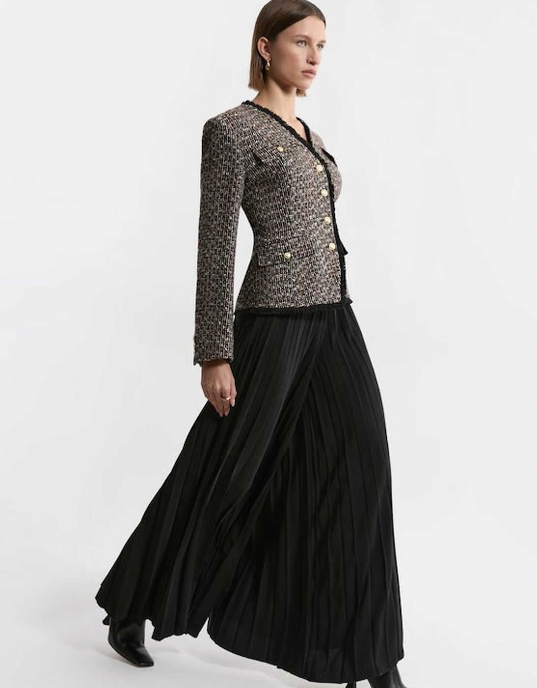 Wool Mix Boucle Tailored Blazer Jumpsuit, 5 of 4