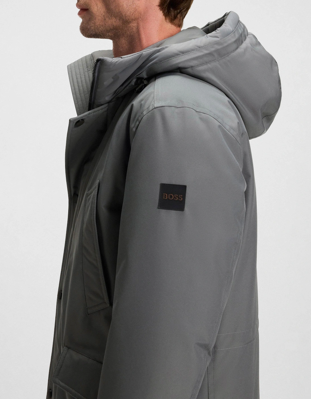 BOSS Orange Osiass Mens Water Repellent Jacket with Contrasting Trims  - Black 001