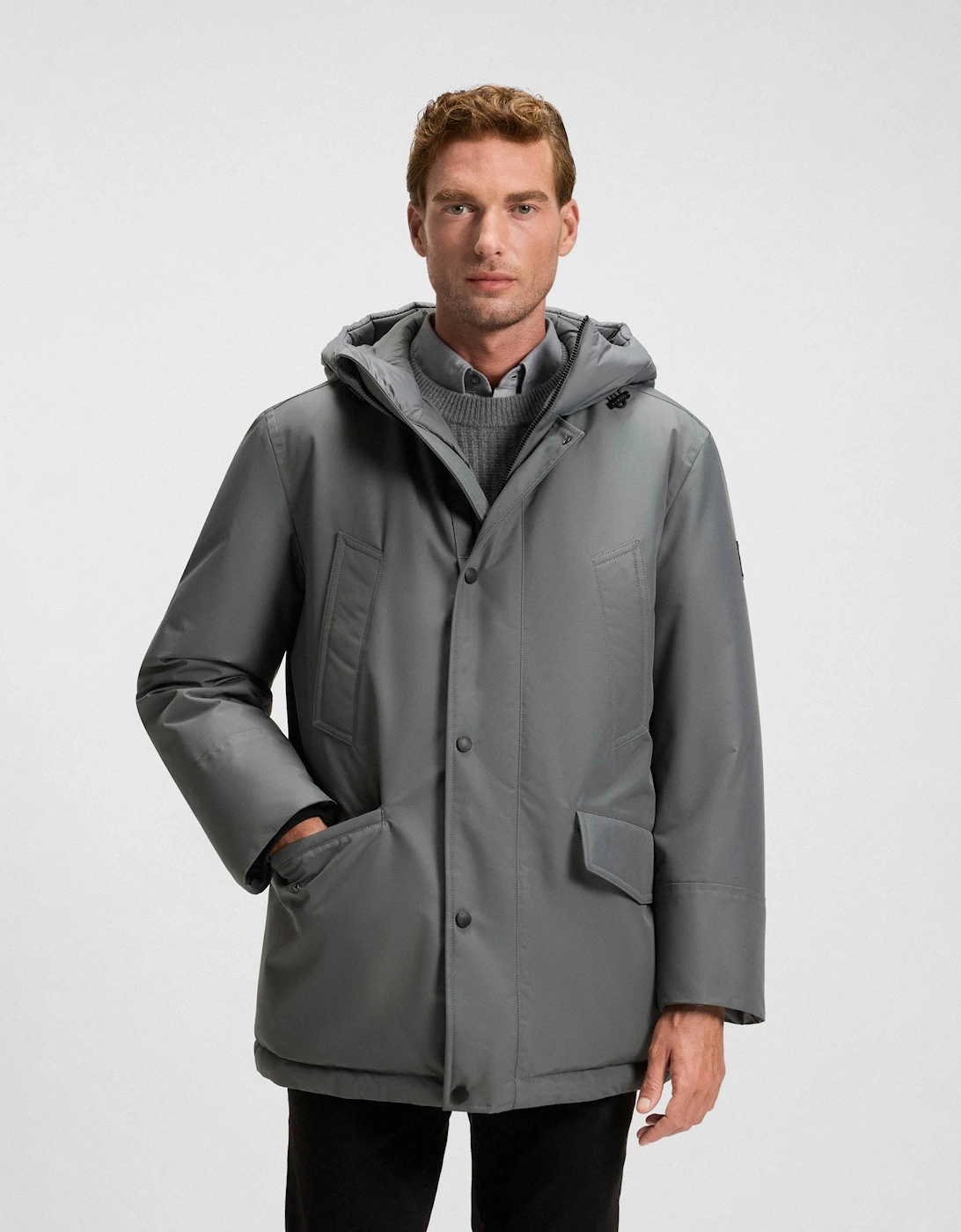 BOSS Orange Osiass Mens Water Repellent Jacket with Contrasting Trims - Black 001, 6 of 5