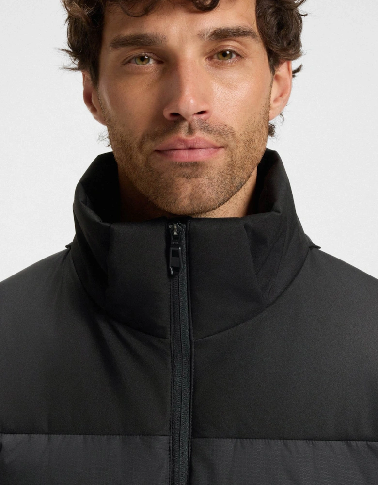 BOSS Green Block-X Mens Water-Repellent Down Jacket with Detachable Hood - Black 001