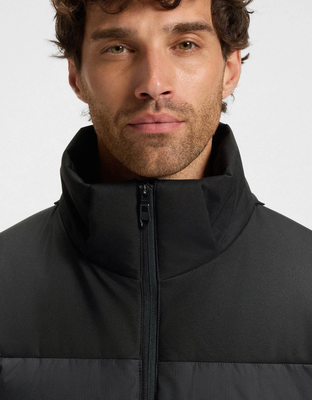 BOSS Green Block-X Mens Water-Repellent Down Jacket with Detachable Hood - Black 001