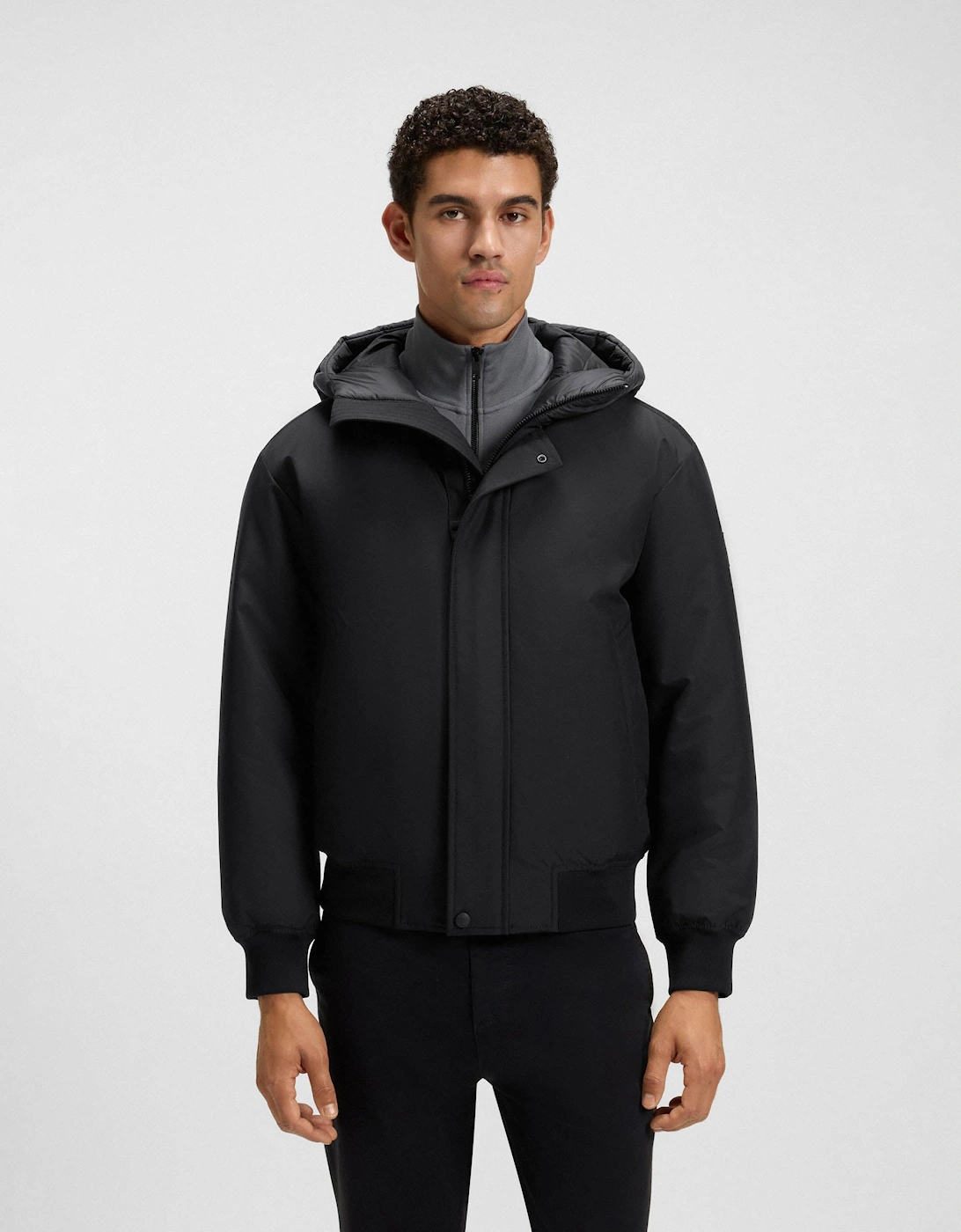 BOSS Orange Osis Mens Water Repellent Jacket with Contrasting Insert - Black 001, 6 of 5