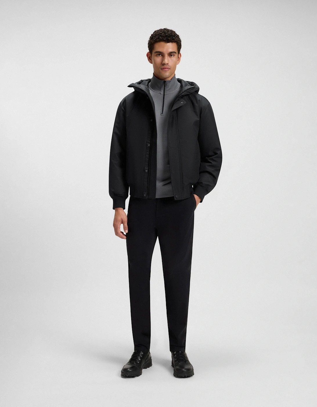 BOSS Orange Osis Mens Water Repellent Jacket with Contrasting Insert - Black 001