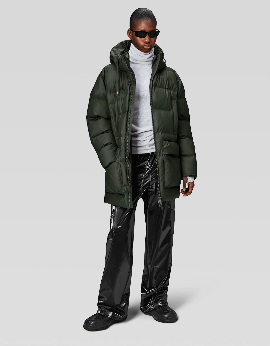 Alta Long Puffer Cargo Jacket - 03 Green
