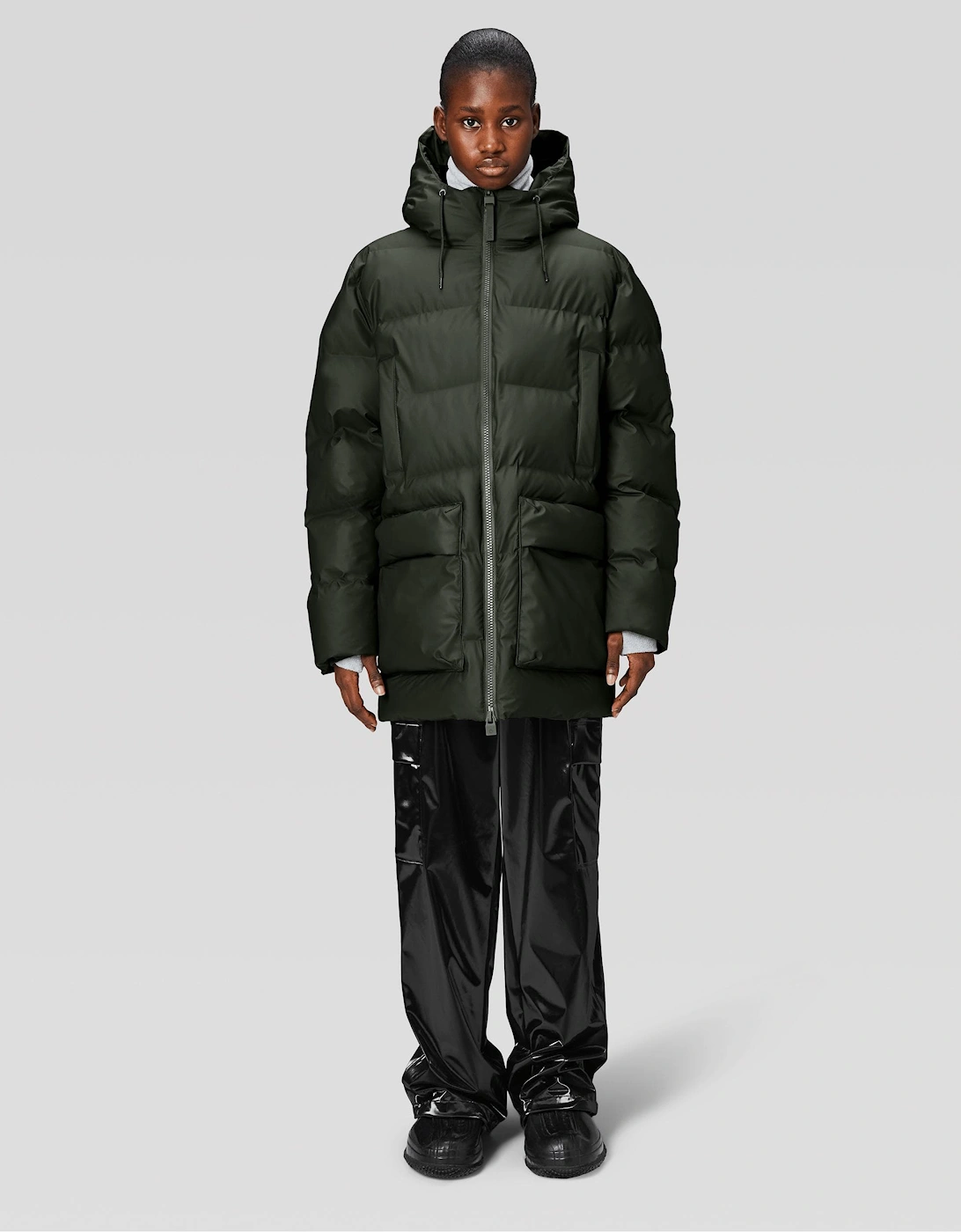 Alta Long Puffer Cargo Jacket - 03 Green