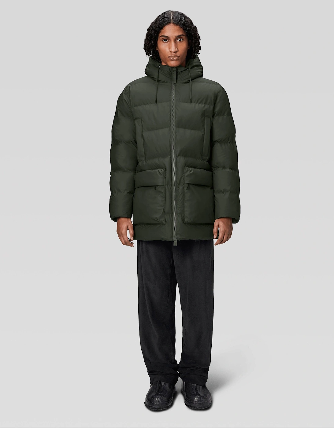 Alta Long Puffer Cargo Jacket - 03 Green