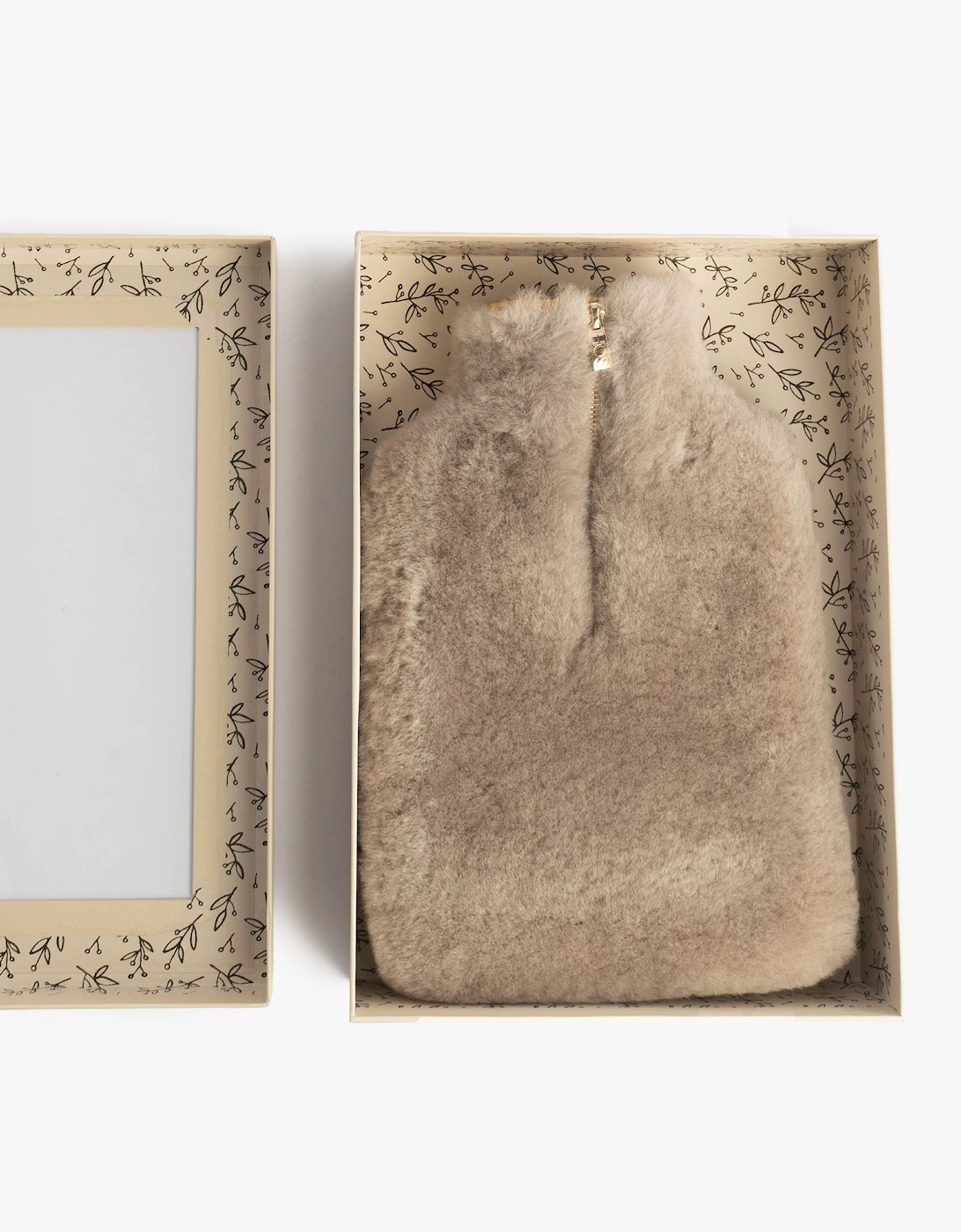 IRIS Sheepskin Hot Water Bottle Grey