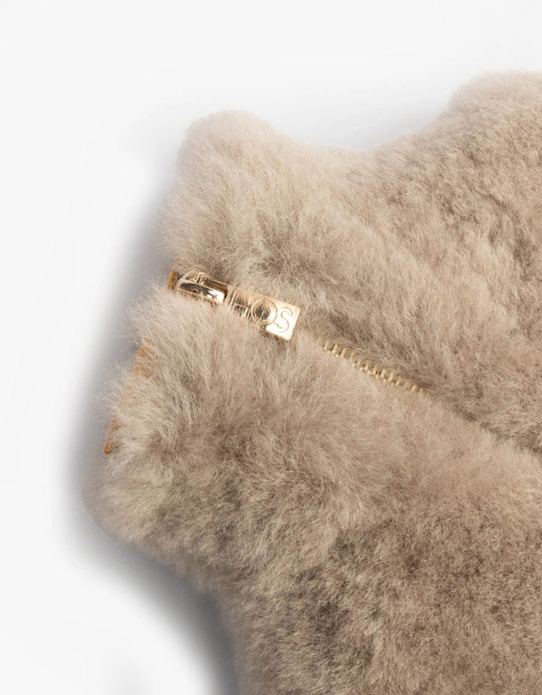IRIS Sheepskin Hot Water Bottle Grey