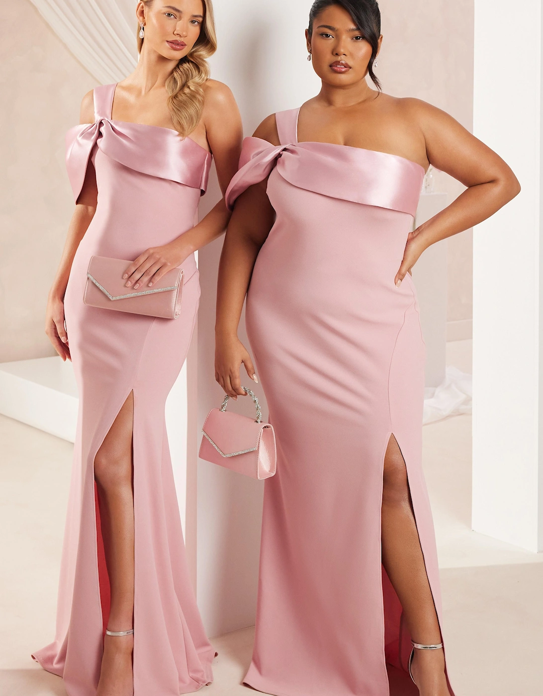 Pale Pink One Shoulder Maxi Dress, 2 of 1
