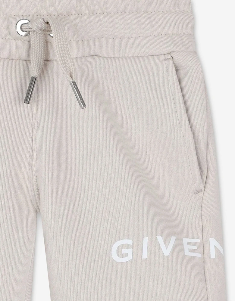 Baby Boys Logo Print Shorts in Beige