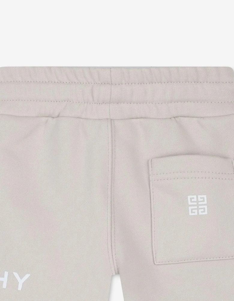 Baby Boys Logo Print Shorts in Beige
