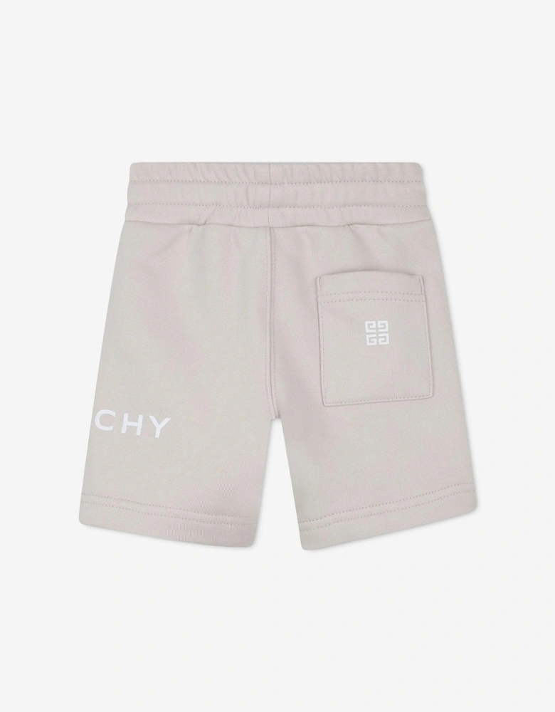 Baby Boys Logo Print Shorts in Beige